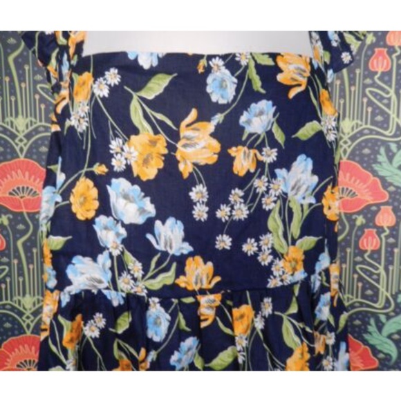 Draper James Maddie Babydoll Navy Blue Spring Bloom Mini Dress 3X - Picture 6 of 9